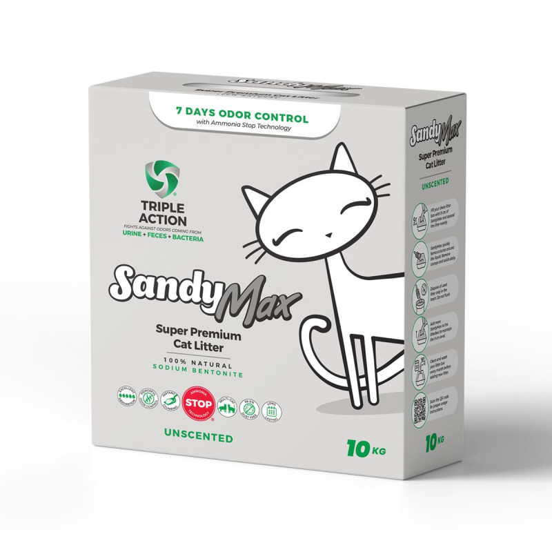 Φωτογραφία προϊόντος: Sandy Cat Litter Sandy Super Premium 10kg Άμμος Γάτας Max Sodium Unscented