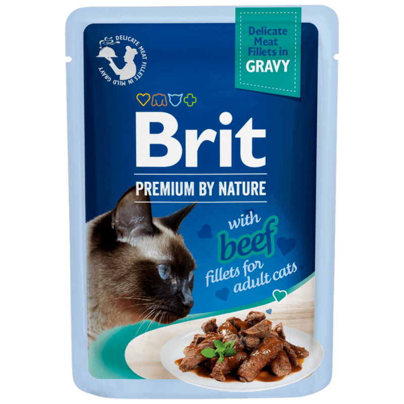 Φωτογραφία προϊόντος: Brit Premium Cat Φακελάκι Fillet Gravy Beef 85g