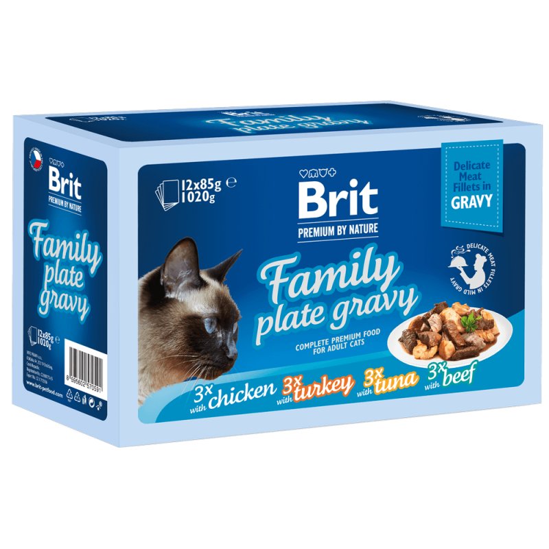 Φωτογραφία προϊόντος: Brit Premium Cat Φακελάκι Fillet Gravy Family Pack 1020gr