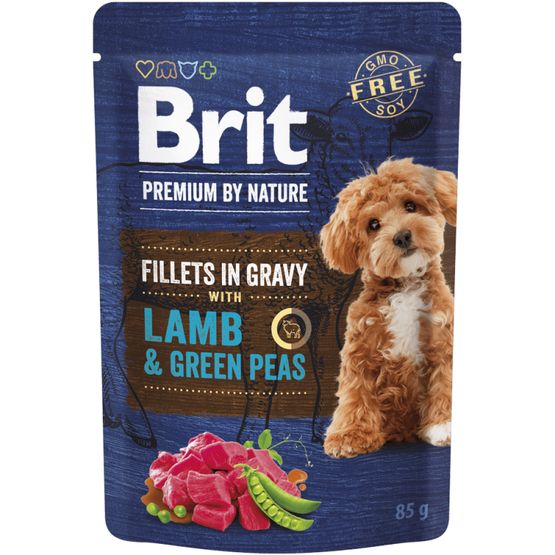 Φωτογραφία προϊόντος: Brit Premium Dog φακ. Fil. Gravy Lamb & Green Peas 85gr