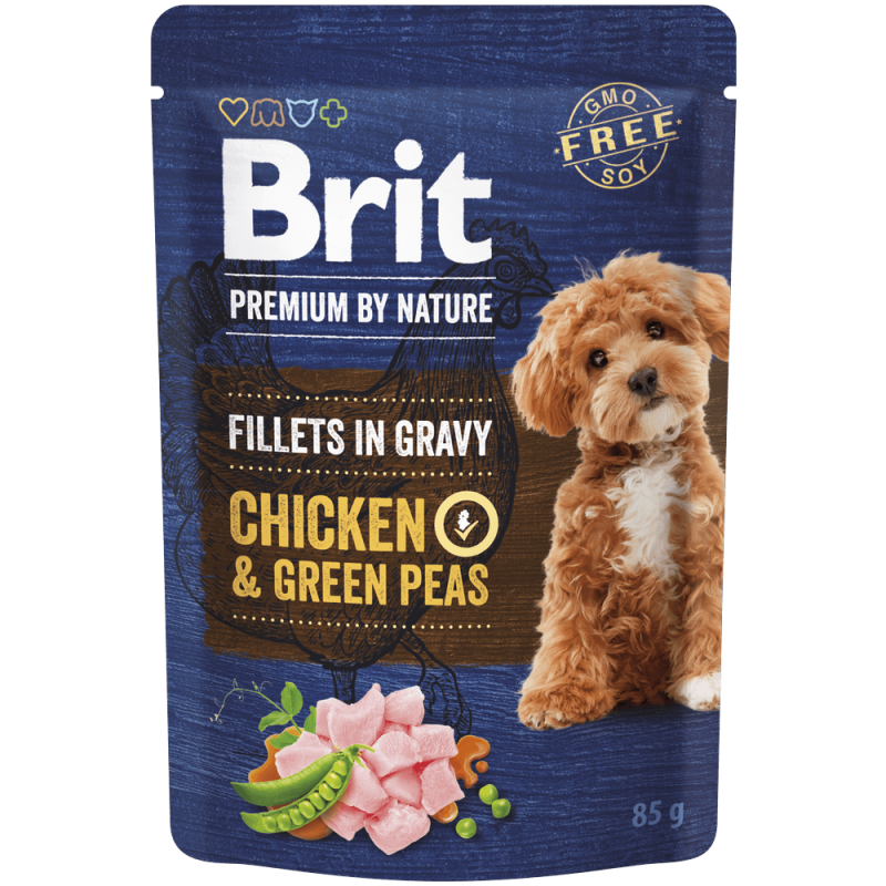 Φωτογραφία προϊόντος: Brit Premium Dog φακ. Fil. Gravy Chicken & Green Peas 85gr