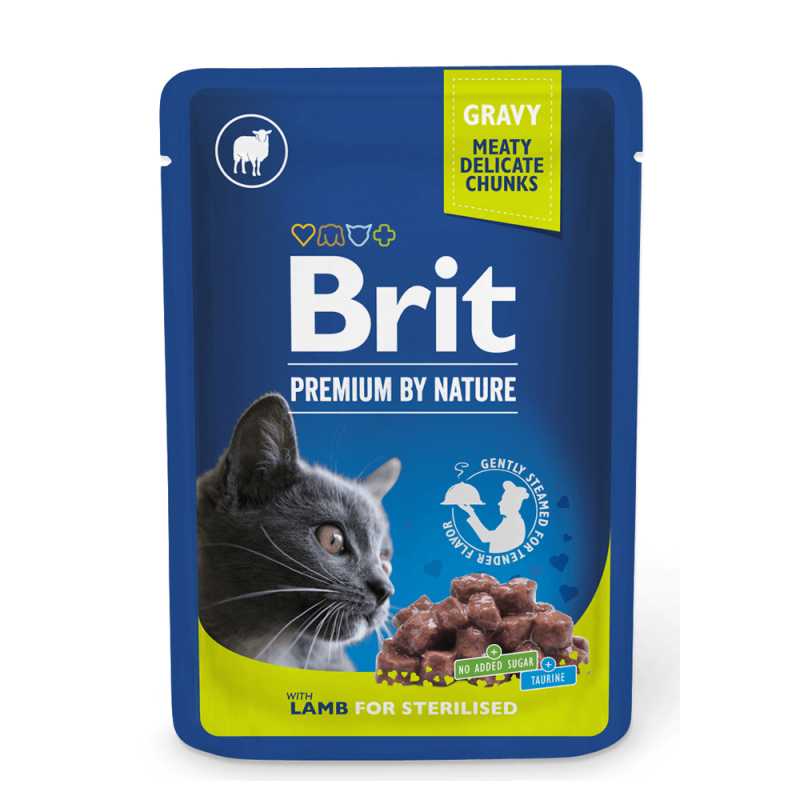 Φωτογραφία προϊόντος: Brit Premium Cat Φακελάκι Lamb Sterilised 100gr