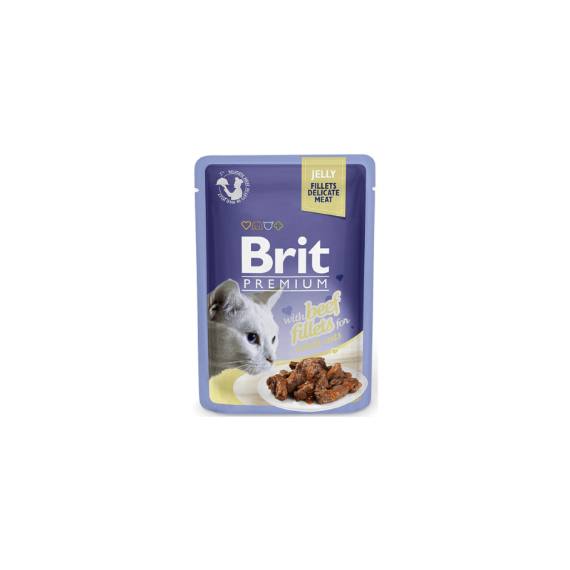 Φωτογραφία προϊόντος: Brit Premium Cat Φακελάκι Fillet Jelly Beef 85gr