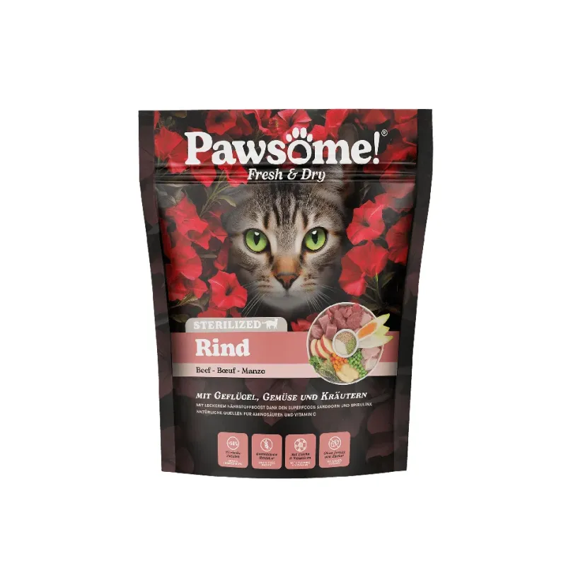 Φωτογραφία προϊόντος: Pawsome Adult Sterilized Fresh & Dry Βοδινό 750gr