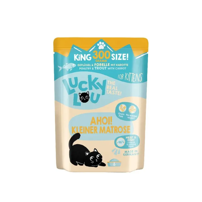 Φωτογραφία προϊόντος: Lucky Lou LifeStage Kitten Πουλερικά & Πέστροφα (με Καρότο) 300gr