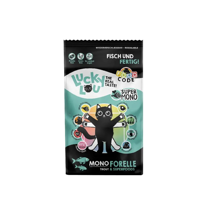 Φωτογραφία προϊόντος: Lucky Lou Food Code SuperMono Πέστροφα & SuperFoods 750gr