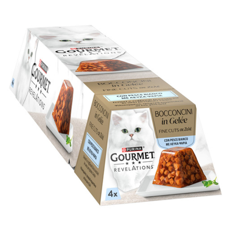 Φωτογραφία προϊόντος: Purina Gourmet Revelations Fine Cuts Λευκά Ψάρια σε Ζελέ 4x57g