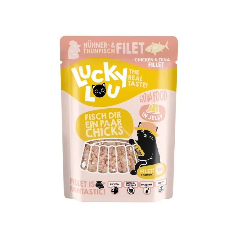 Φωτογραφία προϊόντος: Lucky Lou ExtraFood Jelly Φιλέτο Τόνου & Κοτόπουλου Φακελάκι 70gr
