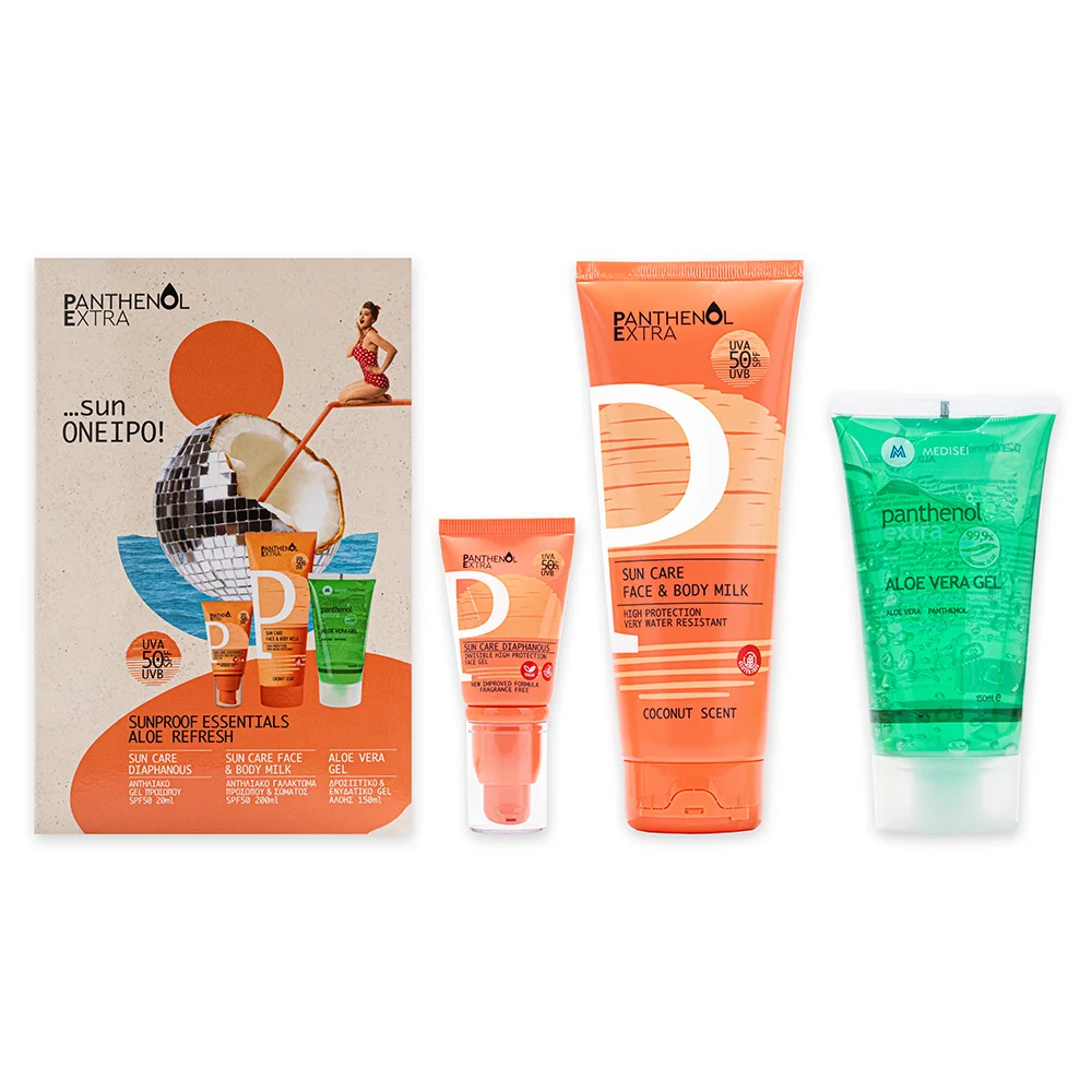 Φωτογραφία προϊόντος: Panthenol Extra Promo Sunproof Essentials Aloe Refresh SPF 50 (Gel Προσώπου 20ml & Γαλάκτωμα Προσώπου/Σώματος 200ml)