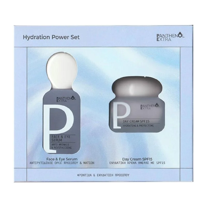 Φωτογραφία προϊόντος: Panthenol Extra Hydration Power Σετ Ενυδάτωσης Πρόσωπο & Μάτια (Ορός) & Κρέμα Ημέρας με SPF15