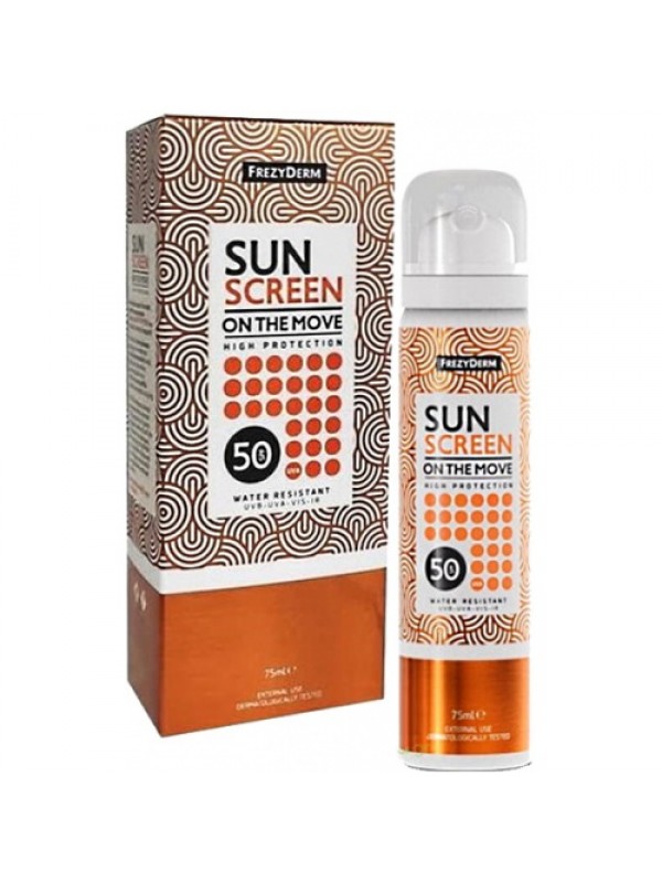 Φωτογραφία προϊόντος: Frezyderm Sun Screen On The Move SPF50 Αντηλιακό Σπρέι Προσώπου 75ml