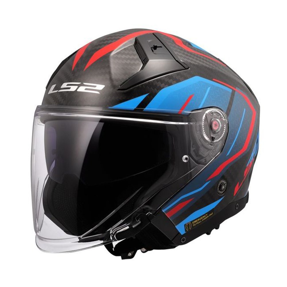 Φωτογραφία προϊόντος: ΚΡΑΝΟΣ JET INFINITY II OF603 CARBON URUS BLUE/RED ECE 22.06 | LS2