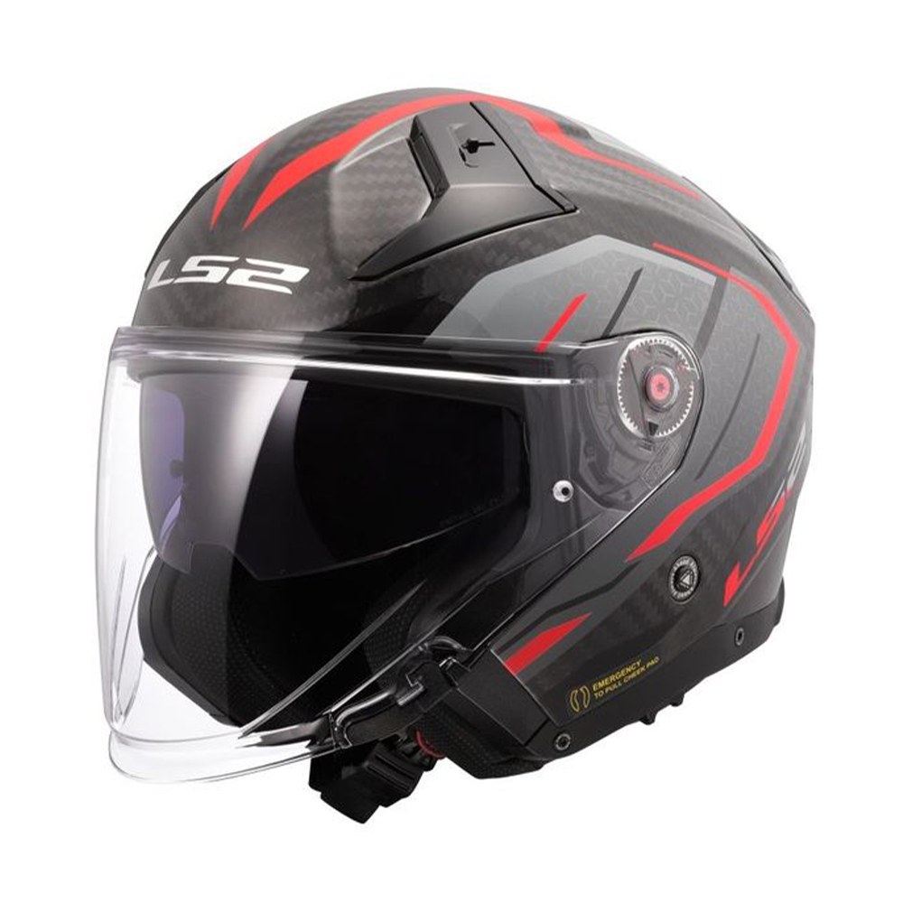 Φωτογραφία προϊόντος: ΚΡΑΝΟΣ JET INFINITY II OF603 CARBON URUS RED/GREY ECE 22.06 | LS2
