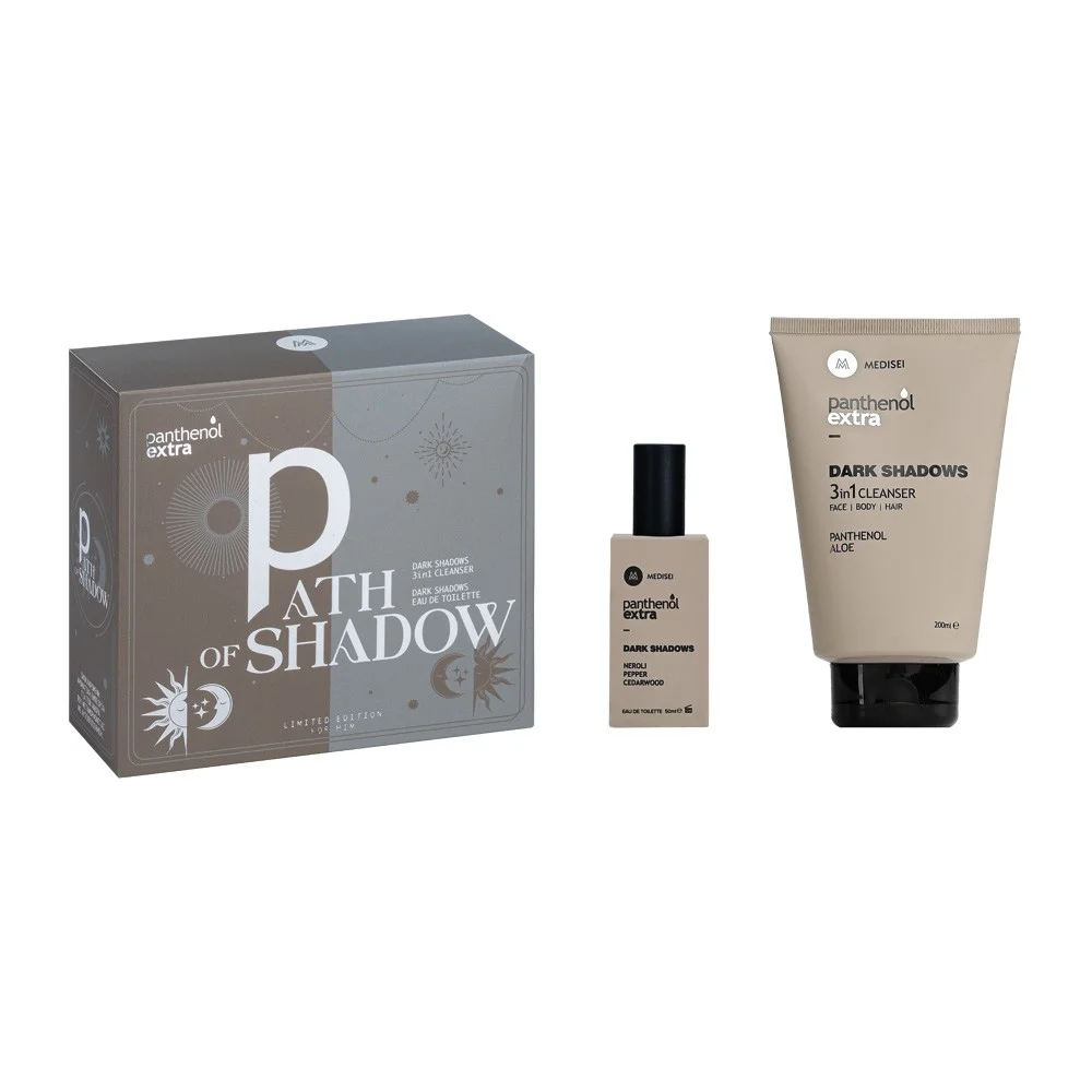 Φωτογραφία προϊόντος: Panthenol Extra Men Promo Path of Shadow με Dark Shadows 3in1 Cleanser 200ml & Dark Shadows Eau De Toilette 50ml, 1 σετ