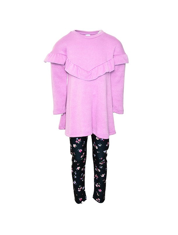 Φωτογραφία προϊόντος: All Stars Kids Fashion Παιδικό Σετ Μπλούζα - Κολάν Ροζ/Μαύρο Φλοράλ 14536