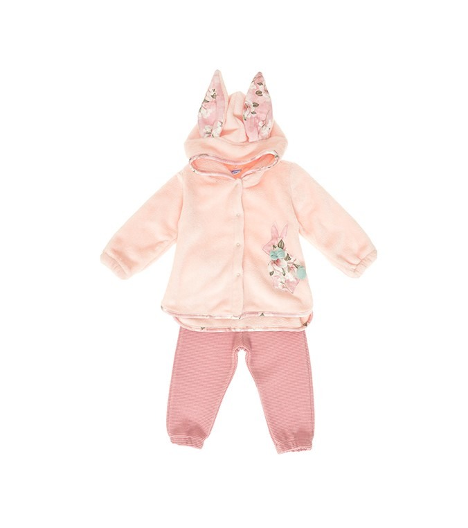 Φωτογραφία προϊόντος: All Stars Kids Fashion Βρεφικό Σετ Ζακέτα Βελουτέ - Παντελόνι Φόρμα Ροζ/Φλοράλ 14706