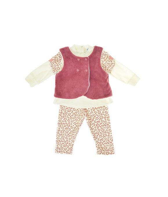 Φωτογραφία προϊόντος: All Stars Kids Fashion Βρεφικό Σετ Βελουτέ με Γούνινη Ζακέτα φούξια/ λευκό/ λεοπάρ 14703
