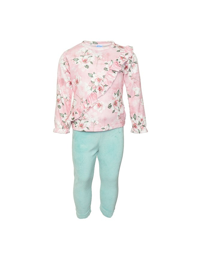 Φωτογραφία προϊόντος: All Stars Kids Fashion Παιδικό Σετ Μπλούζα - Κολάν Βελουτέ Φλοράλ/Φυστικί 14605