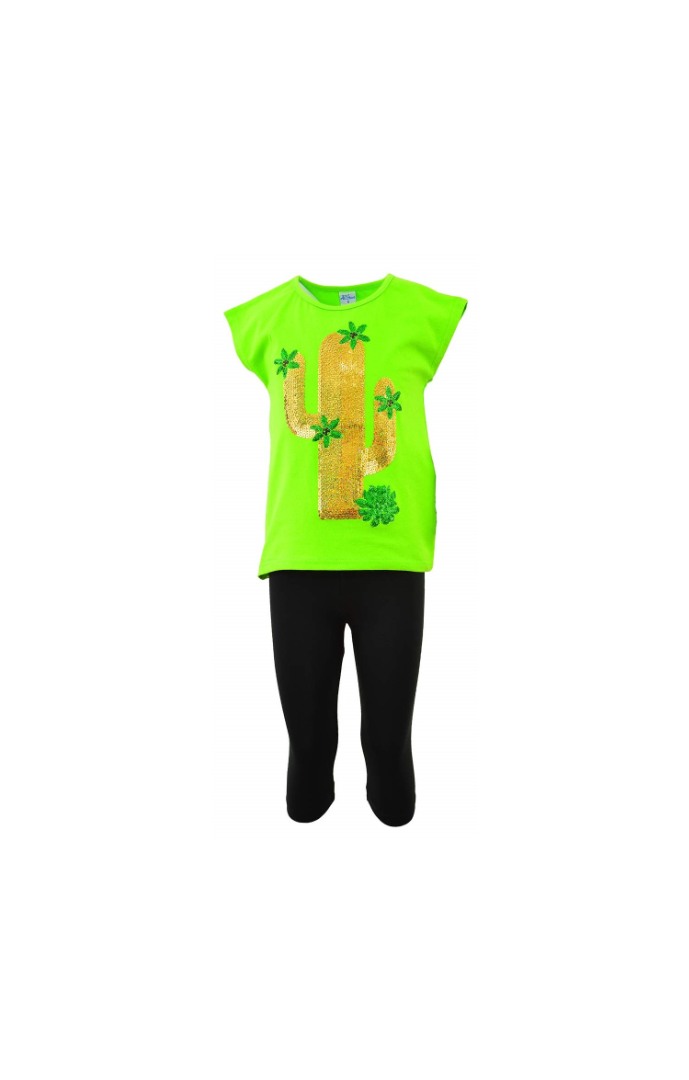 Φωτογραφία προϊόντος: All Stars Kids Fashion Παιδικό Σετ Μπλούζα/Κολάν Πράσινο/Μαύρο 14036