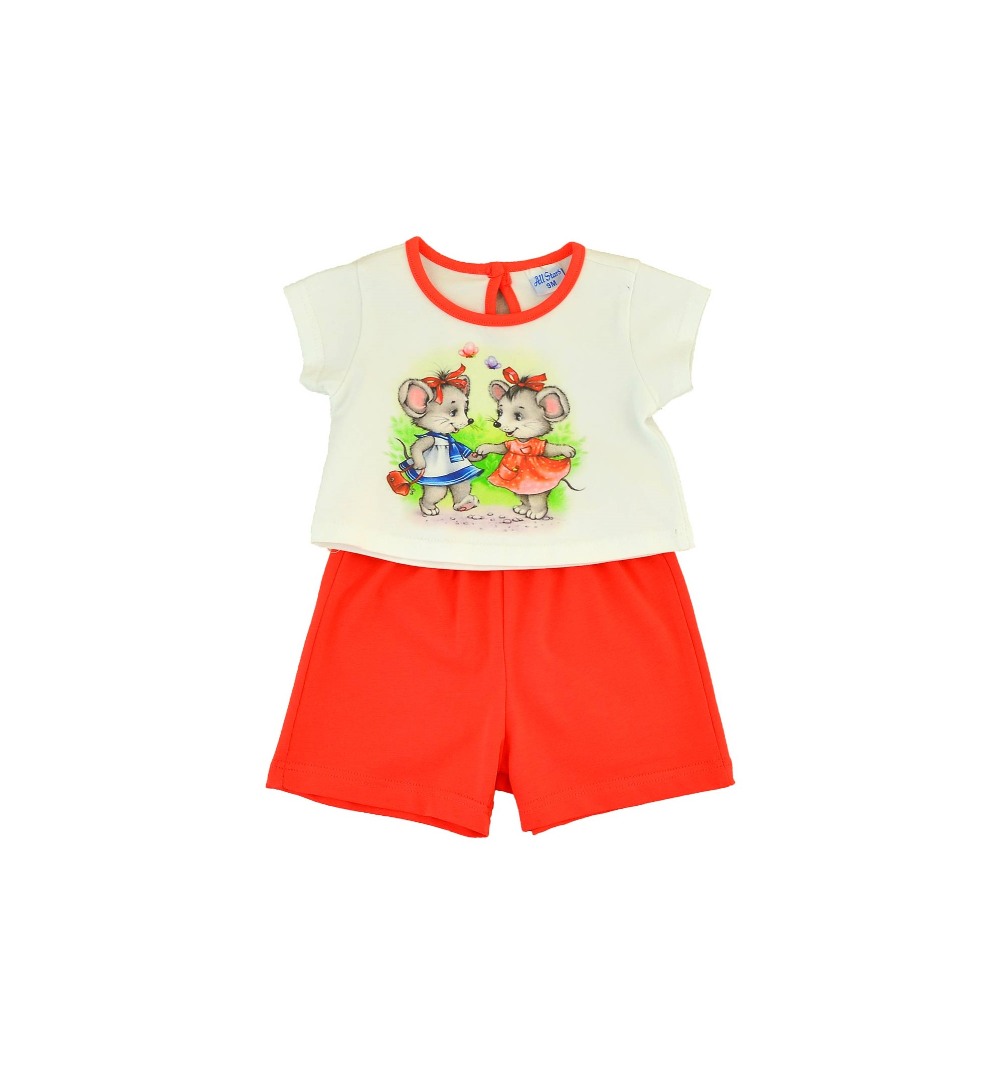 Φωτογραφία προϊόντος: All Stars Kids Fashion Βρεφικό Σετ Μπλούζα/Σορτς λευκό/κόκκινο 13323