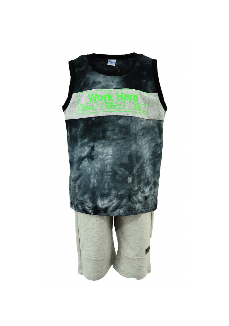 Φωτογραφία προϊόντος: All Stars Kids Fashion Παιδικό Σετ Μπλούζα/ Σορτς Μαύρο Tie Dye/ Γκρι 14276