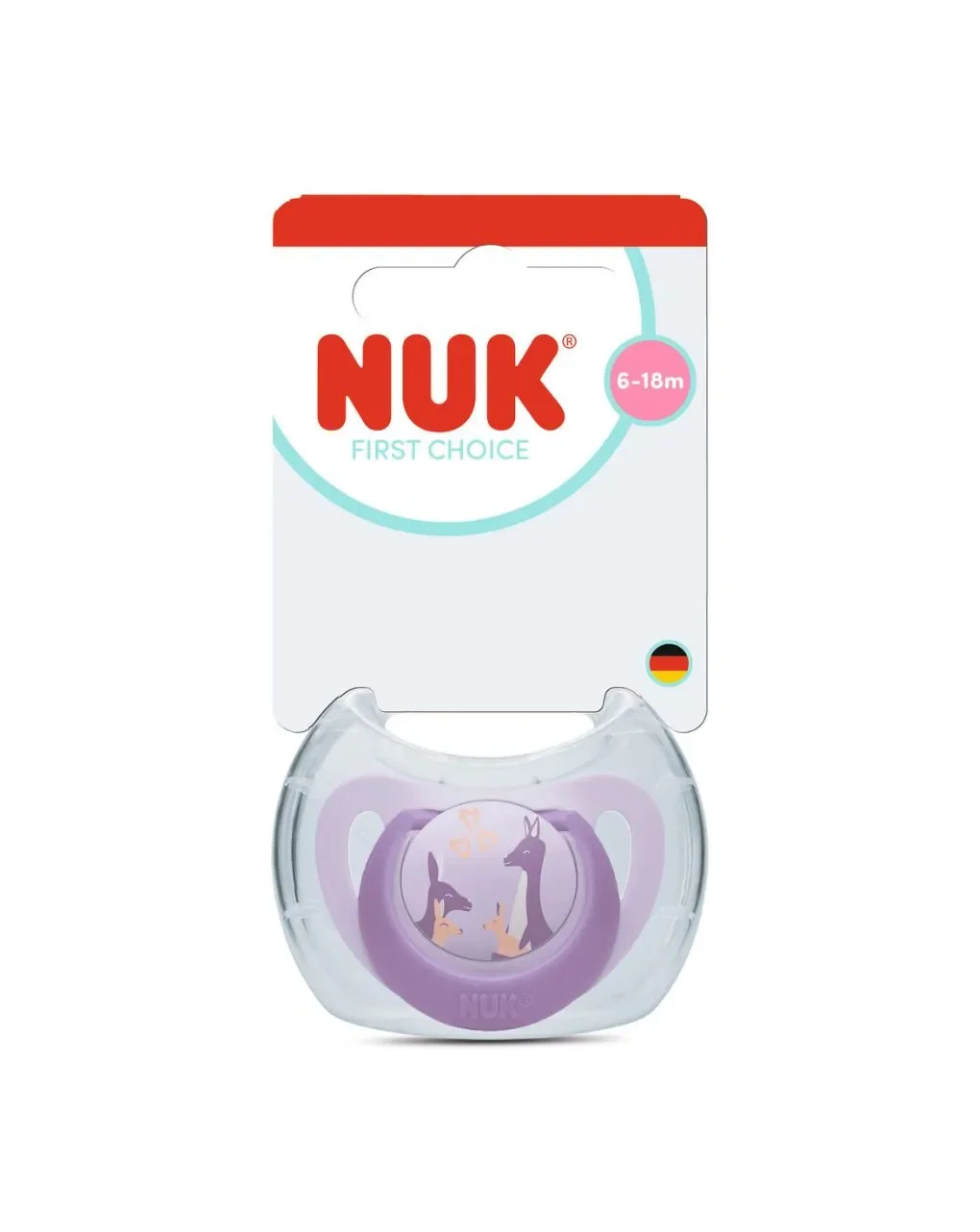 Φωτογραφία προϊόντος: Nuk First Choice Πιπίλα Σιλικόνης για 6-18 Μηνών με Σχέδιο Καγκουρό, 1τμχ