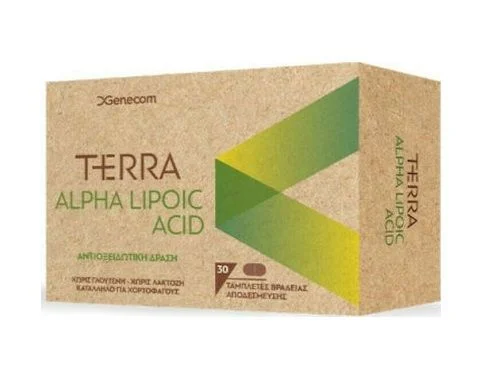 Φωτογραφία προϊόντος: Genecom Terra Alpha Lipoic Acid Συμπλήρωμα Διατροφής με Άλφα Λιποϊκό Οξύ – 30 Ταμπλέτες