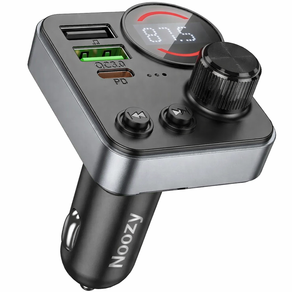 Φωτογραφία προϊόντος: Bluetooth FM Transmitter Noozy E90 Boost 48W PD30W+QC3.0 2xUSB-A 1xUSB-C και microSD slot