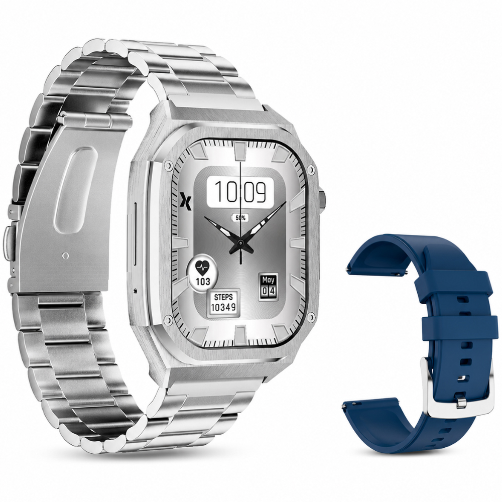 Φωτογραφία προϊόντος: Smartwatch Maxcom FW65 Iron S 1.95” Amoled IP68 400mAh με Έξτρα Λουράκι Ασημί