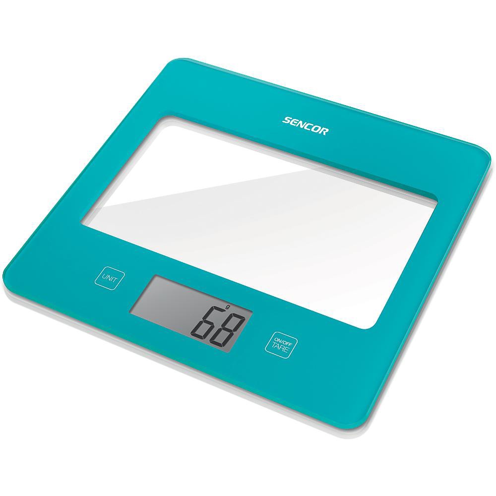 Φωτογραφία προϊόντος: Ζυγαριά Κουζίνας 5kg UltraSlim Glass Sencor SKS 5037TQ Τιρκουάζ