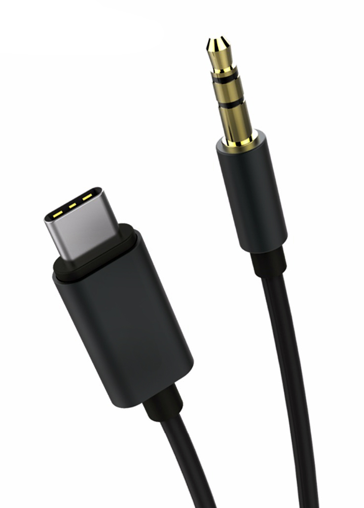Φωτογραφία προϊόντος: POWERTECH Καλώδιο USB Type-C σε jack 3.5mm ,1m, Black