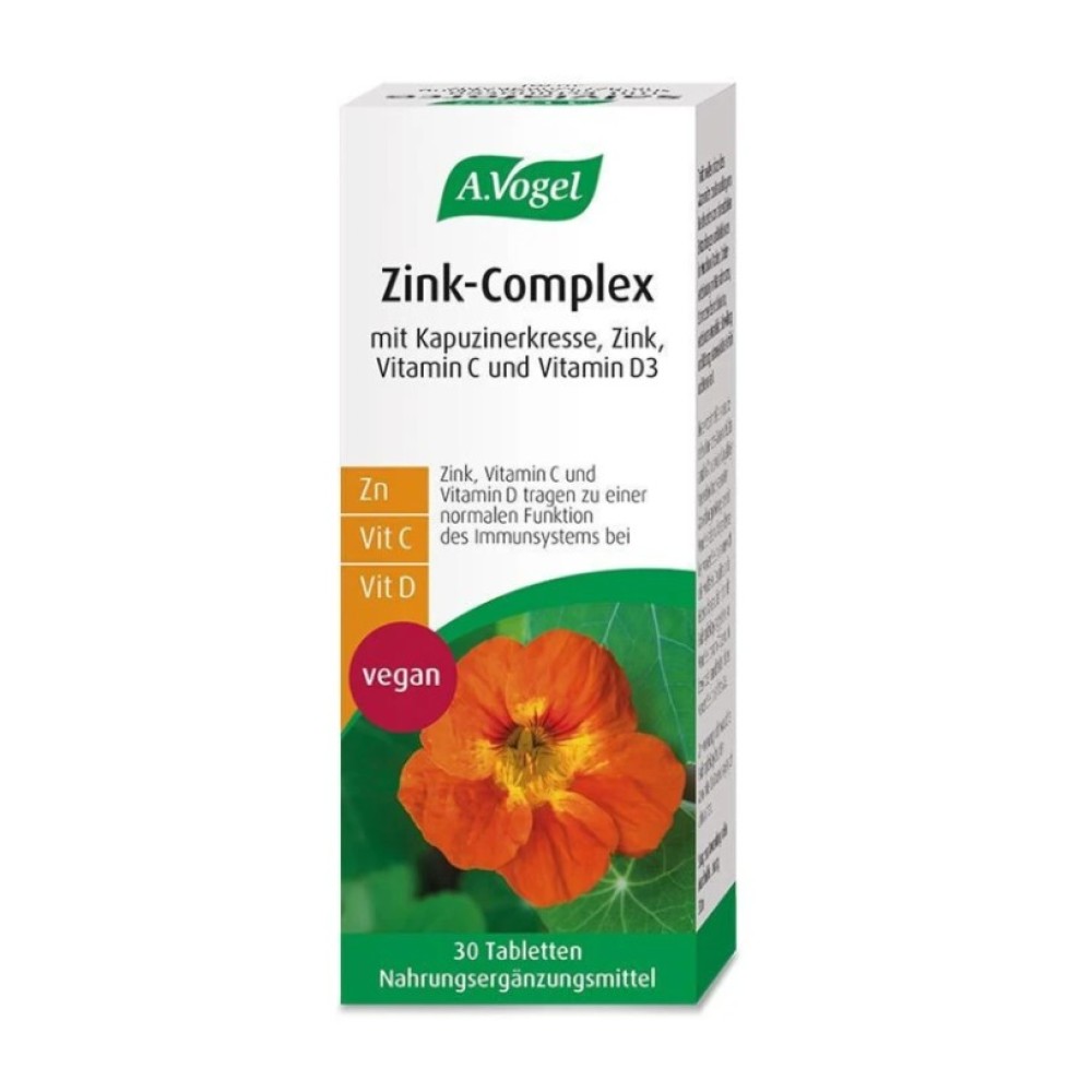Φωτογραφία προϊόντος: A.Vogel Zink-Complex Συμπλήρωμα Διατροφής για την Ενίσχυση του Ανοσοποιητικού Συστήματος – 30 Ταμπλέτες
