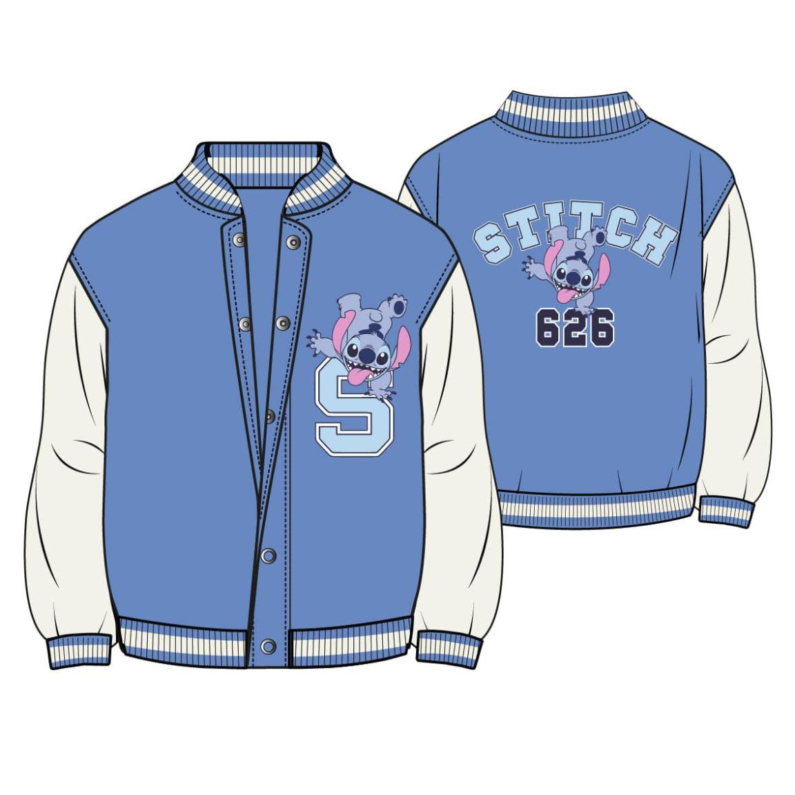 Φωτογραφία προϊόντος: Ζακέτα φούτερ Disney Stitch Baseball Jacket 100% Cotton Brushed
