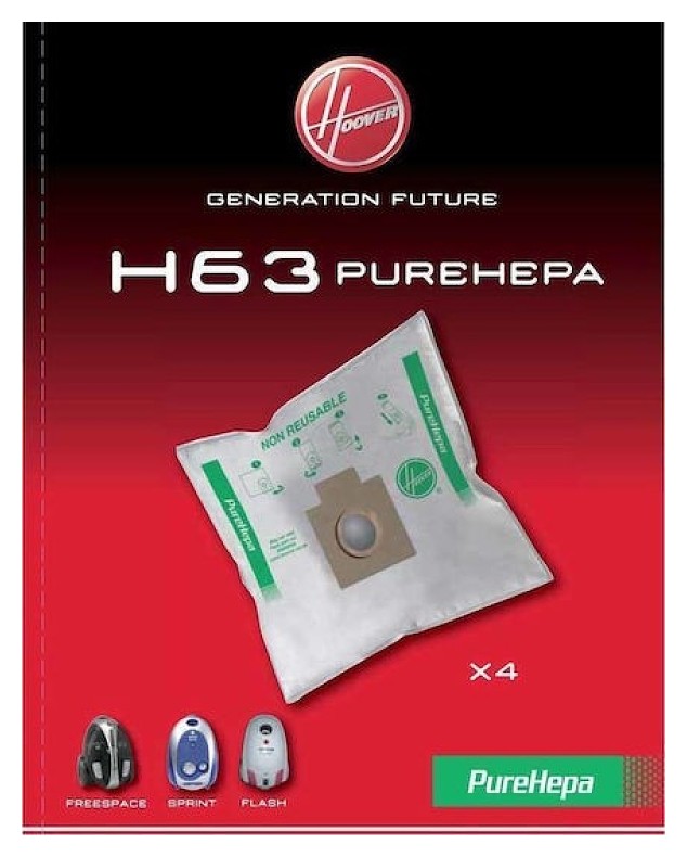 Φωτογραφία προϊόντος: ΣΑΚΟΥΛΑ ΣΚΟΥΠΑΣ HOOVER H63 PURE EPA 4τμχ (CAPTURE, FREESPACE, SPRINT, BRAVE) - 35600536