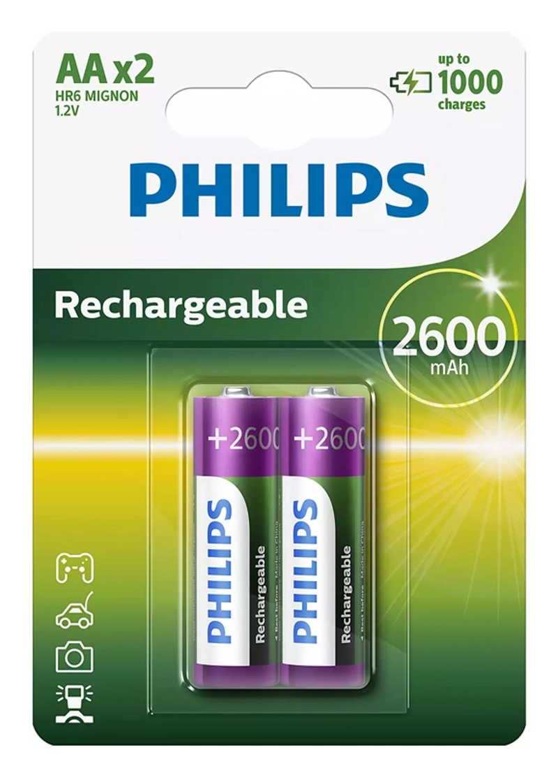 Φωτογραφία προϊόντος: Philips R6B2A260 (Επαναφορτιζόμενες Μπαταρίες AA HR6 Mignon 2600mAh 1.2V 2τμχ)