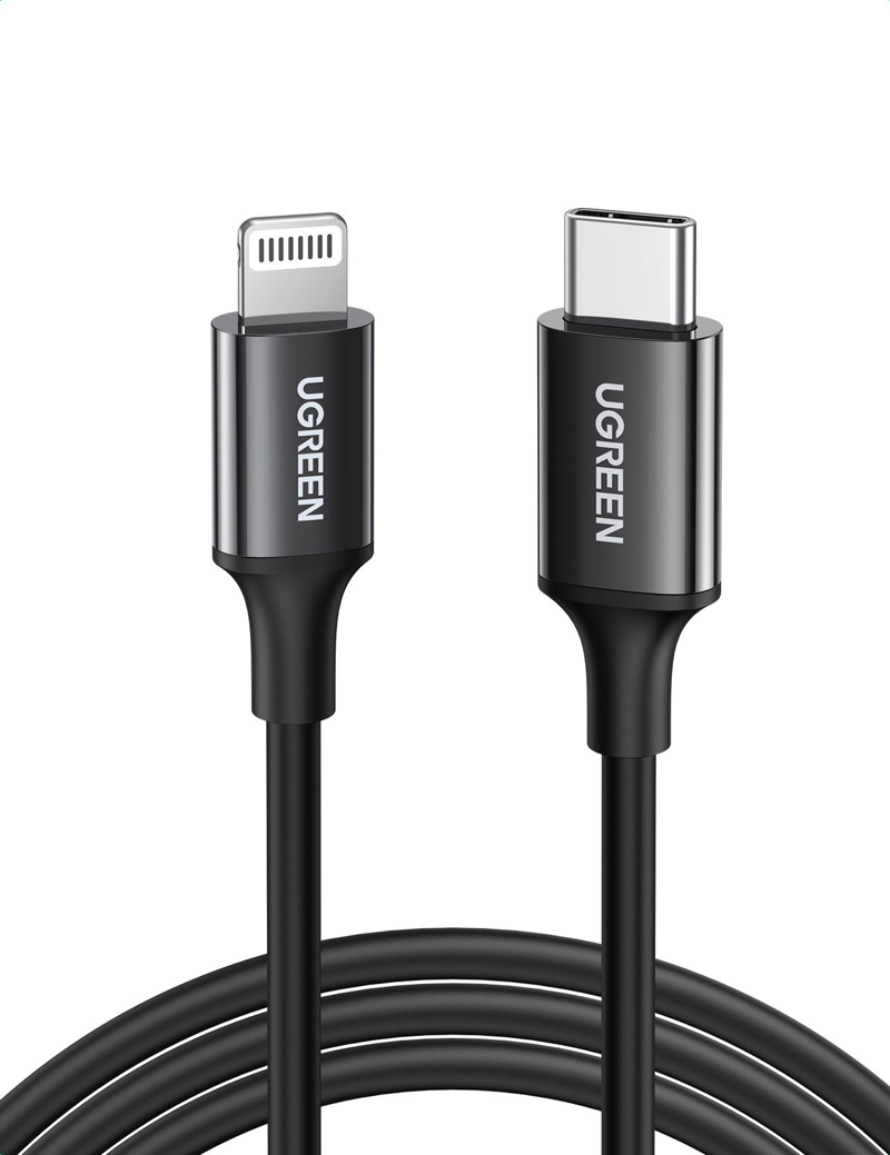 Φωτογραφία προϊόντος: Ugreen US171 18W PD TYPE-C/i6 Black 1m 60751 3A (Καλώδιο Lightning)