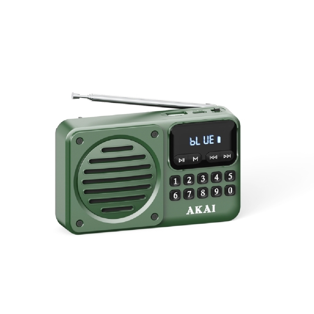 Φωτογραφία προϊόντος: Ραδιόφωνο AKAI APR-300 Retro Green με Bluetooth (MPN: AKA0106)