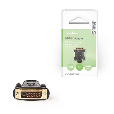 Φωτογραφία προϊόντος: ADAPTOR HDMI NEDIS FEMALE - DVI MALE CVGB34912BK