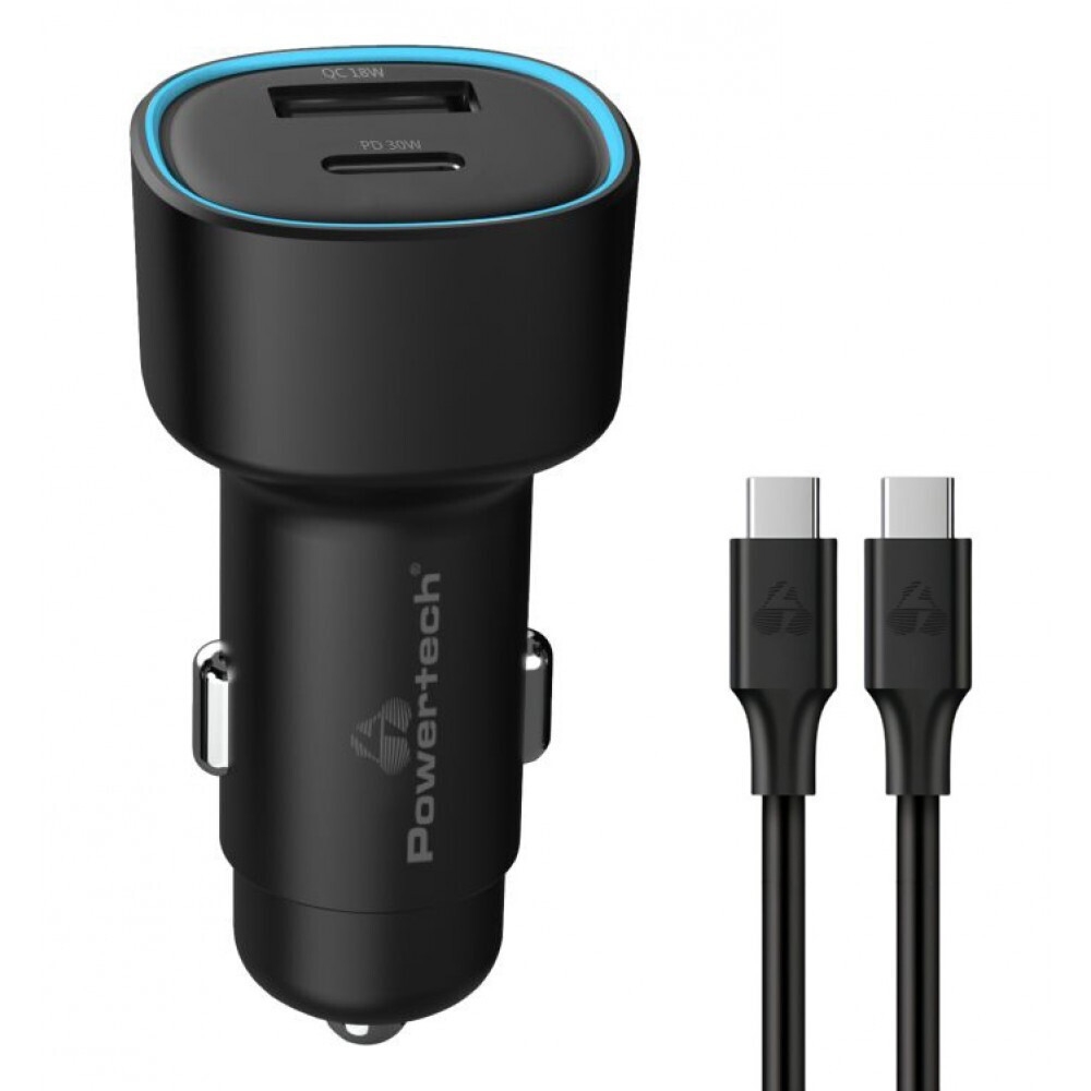 Φωτογραφία προϊόντος: ΦΟΡΤΙΣΤΗΣ USB ΑΥΤΟΚΙΝΗΤΟΥ POWERTECH PT-1230 USB-C & USB-A 48W ΜΕ ΚΑΛΩΔΙΟ BLACK