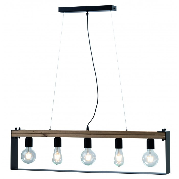 Φωτογραφία προϊόντος: ARKO LIGHT Arkolight Φωτιστικό Οροφής Κρεμαστό Ράγα Ξύλο|Μέταλλο Μαύρο 473-3/5