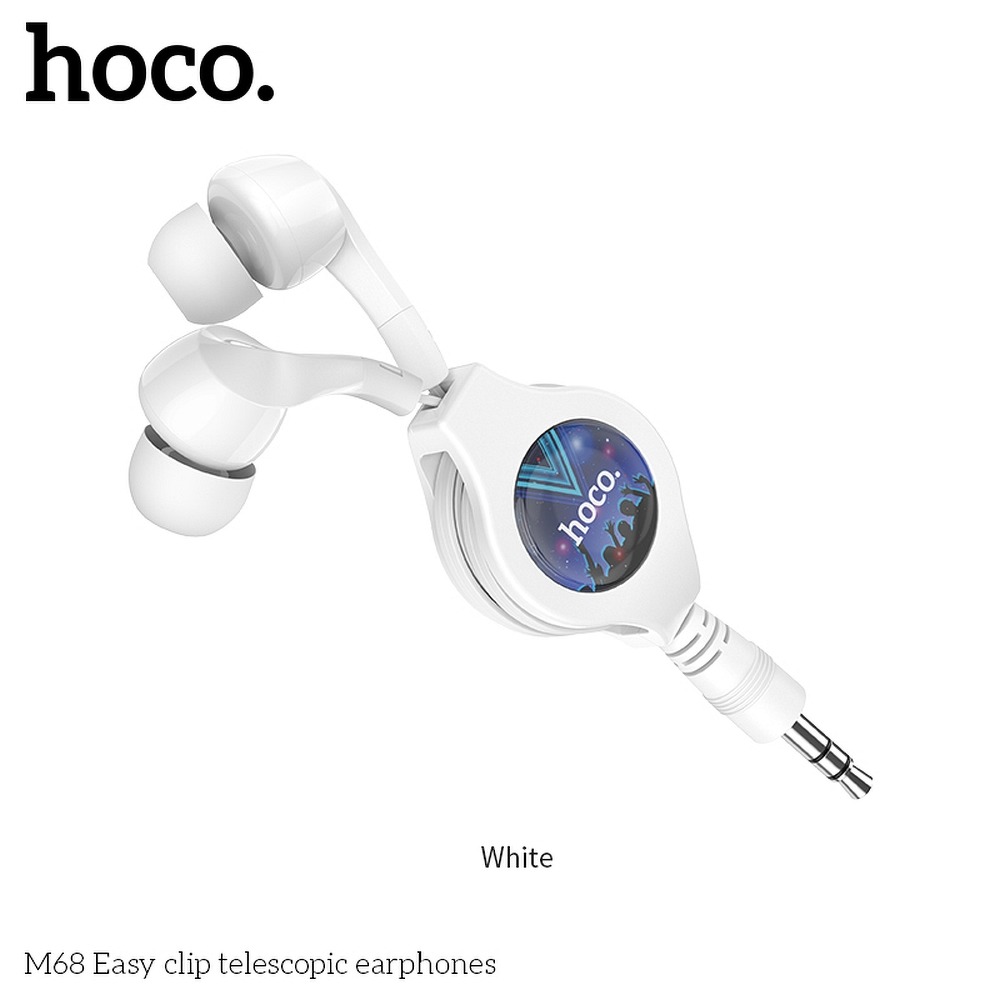 Φωτογραφία προϊόντος: HOCO eaphones Easy clip telescopic M68 white