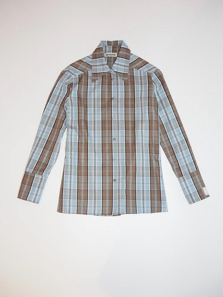 Φωτογραφία προϊόντος: Shirt check beige TF24-122 MILKWHITE