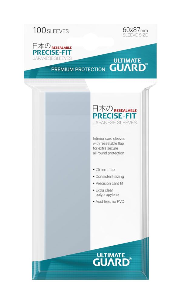 Φωτογραφία προϊόντος: Ultimate Guard Precise-Fit Sleeves Resealable Japanese Size Transparent (100)