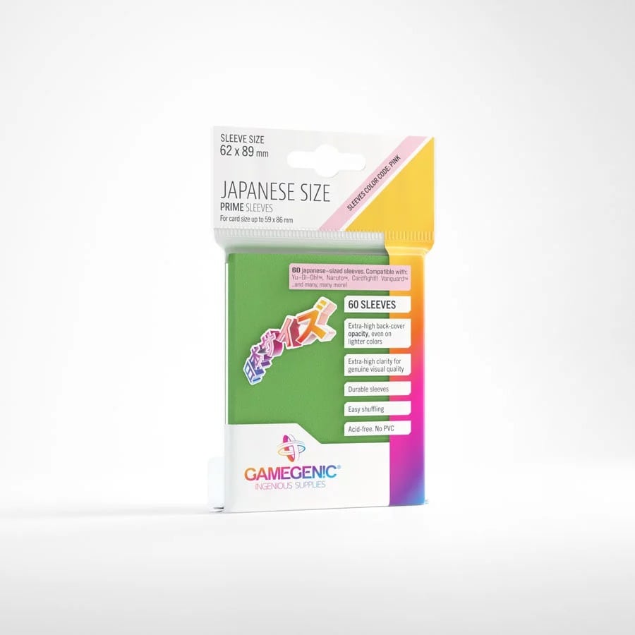 Φωτογραφία προϊόντος: Gamegenic Prime Japanese Sized Sleeves Green (60)