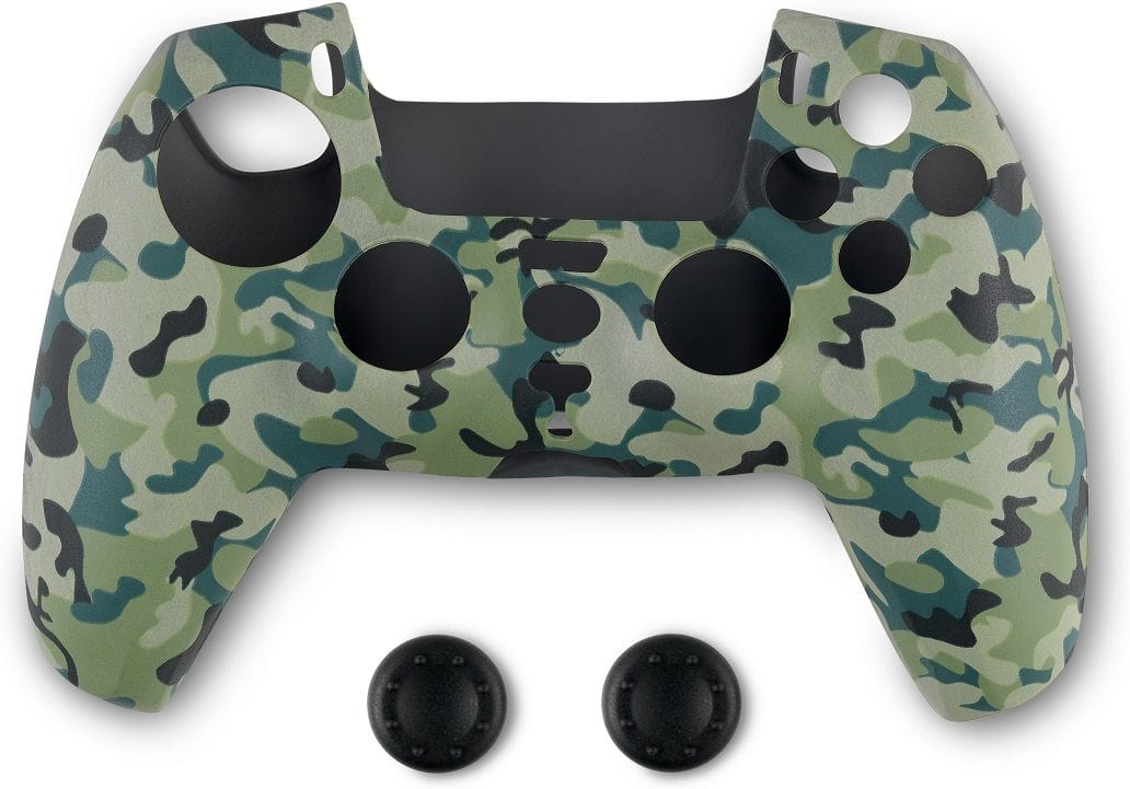 Φωτογραφία προϊόντος: Spartan Gear Controller Silicon Skin Cover And Thumb Grips Green Camo (PS5)