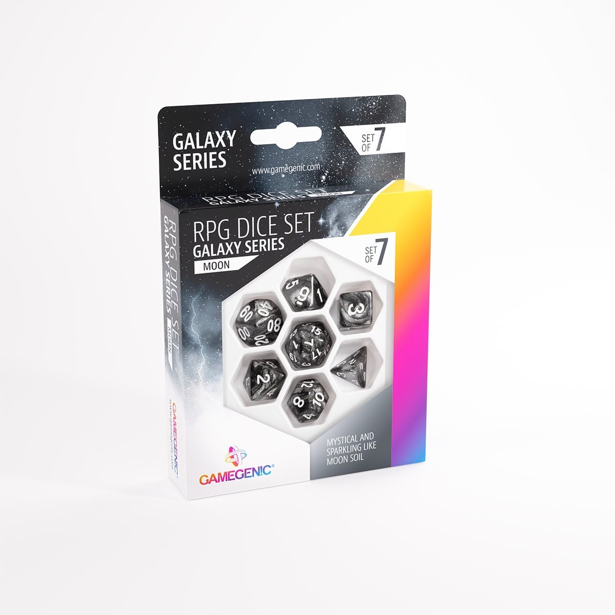 Φωτογραφία προϊόντος: Gamegenic Galaxy Series RPG Dice Set Moon (Set of 7)