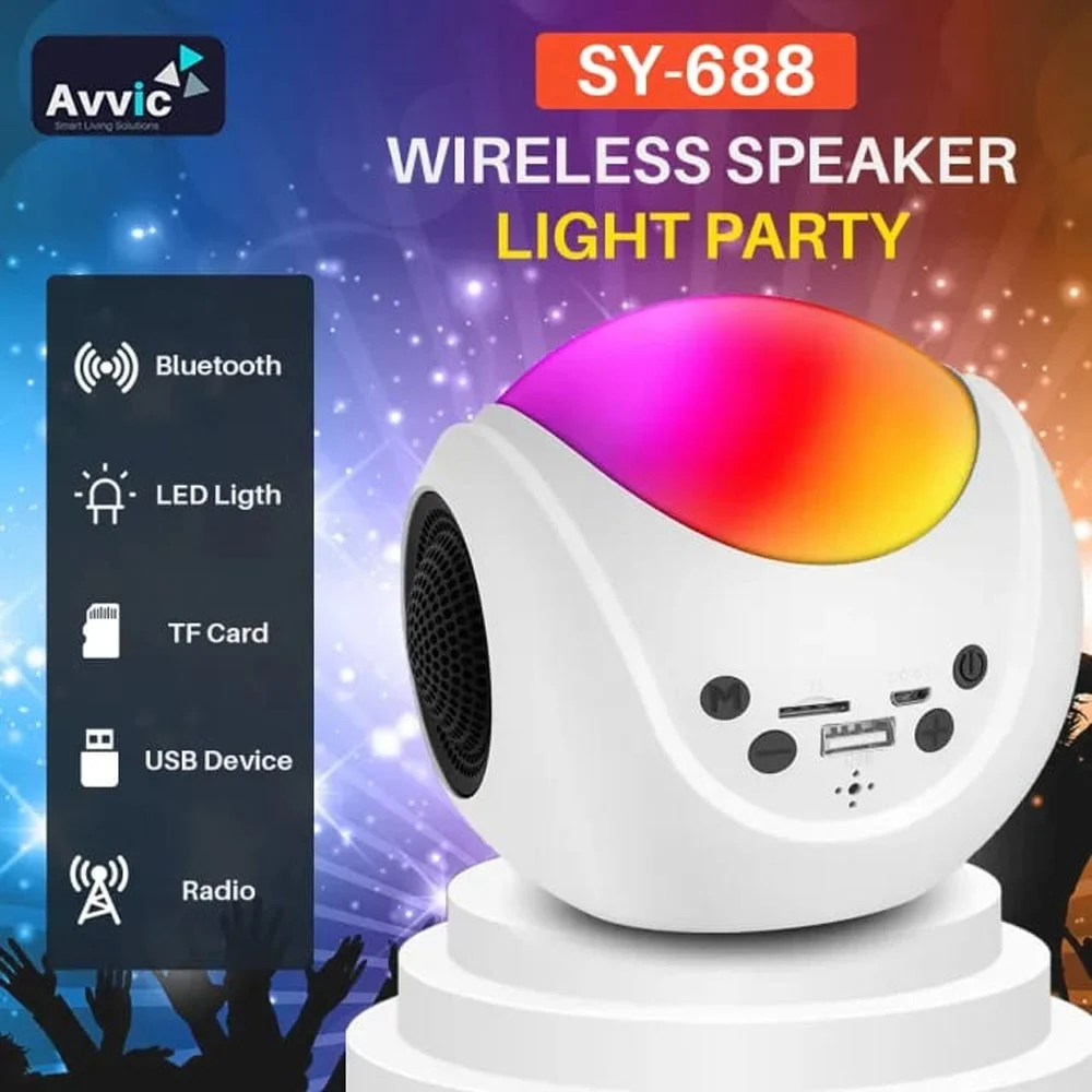 Φωτογραφία προϊόντος: Mini ασύρματο ηχείο και Light Party 2 σε 1 SY-688 (OEM)