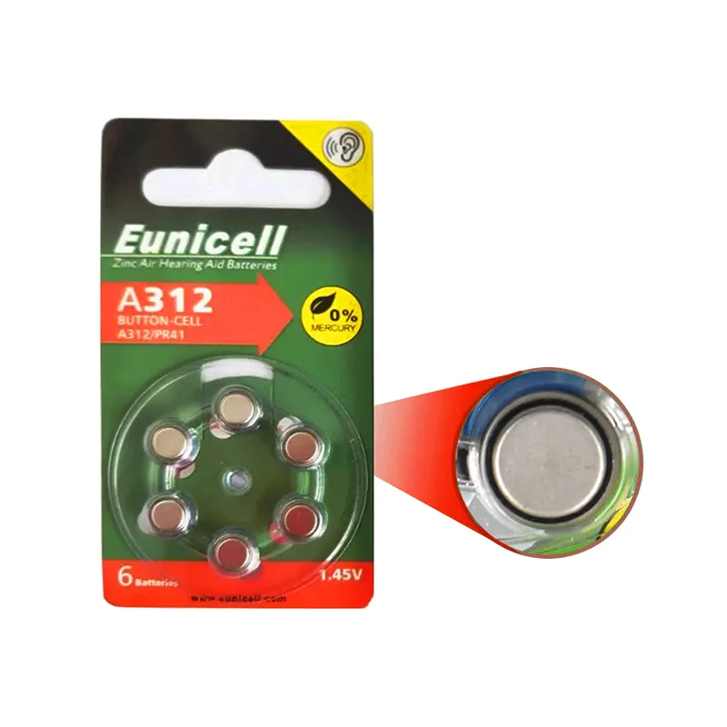 Φωτογραφία προϊόντος: Μπαταρία Eunicell A312/PR41 1.45V 6 τεμάχια