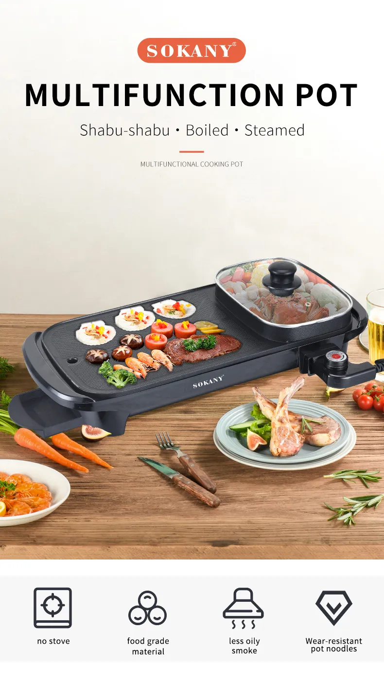 Φωτογραφία προϊόντος: Sokany SK-2208 Teppanyaki πλάκα ψησίματος 1350W 39cm