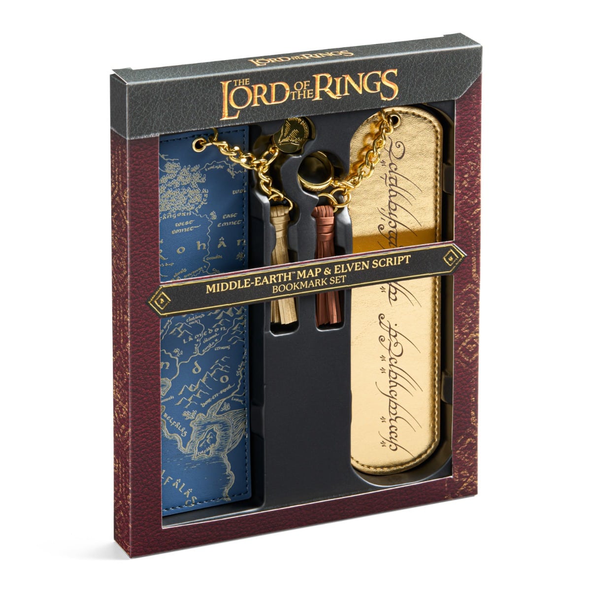 Φωτογραφία προϊόντος: The Noble Collection Bookmark Set Middle-Earth Map & Elven Script The Lord Of The Rings